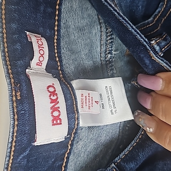 Bongo  Cropped Denim Jeans DIY Painted Back Pockets Size 4 Art To Wear A… - Picture 4 of 8